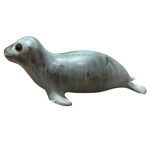Vintage Andersen Design Studio Pottery Baby Seal Pup Gray Matte Sculpture Signed - Picture 2 of 13
